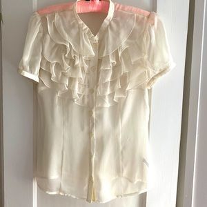 Limited Elegant ruffled, sheer blouse